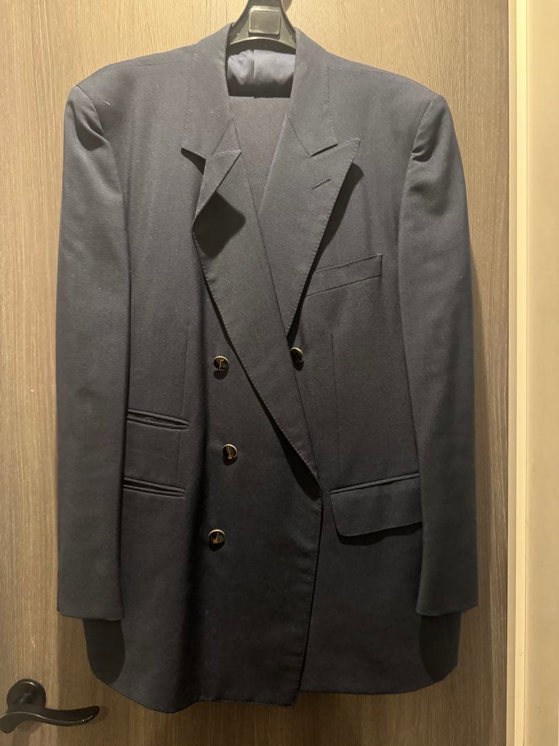 dunhill ネイビー ダブルブレストスーツ セットアップ
