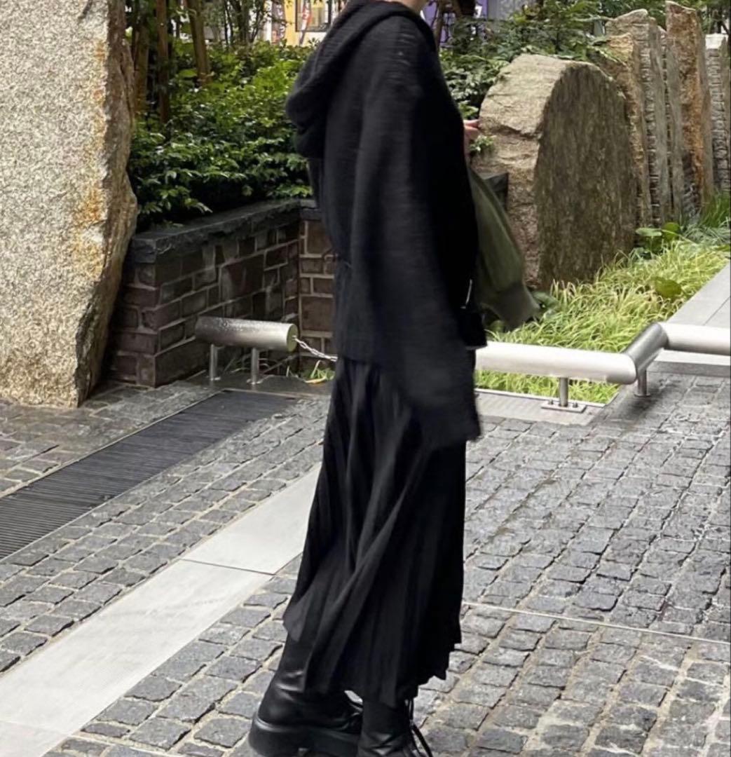 SALE新品FASHIRUファシル プリーツロングスカート ブラック