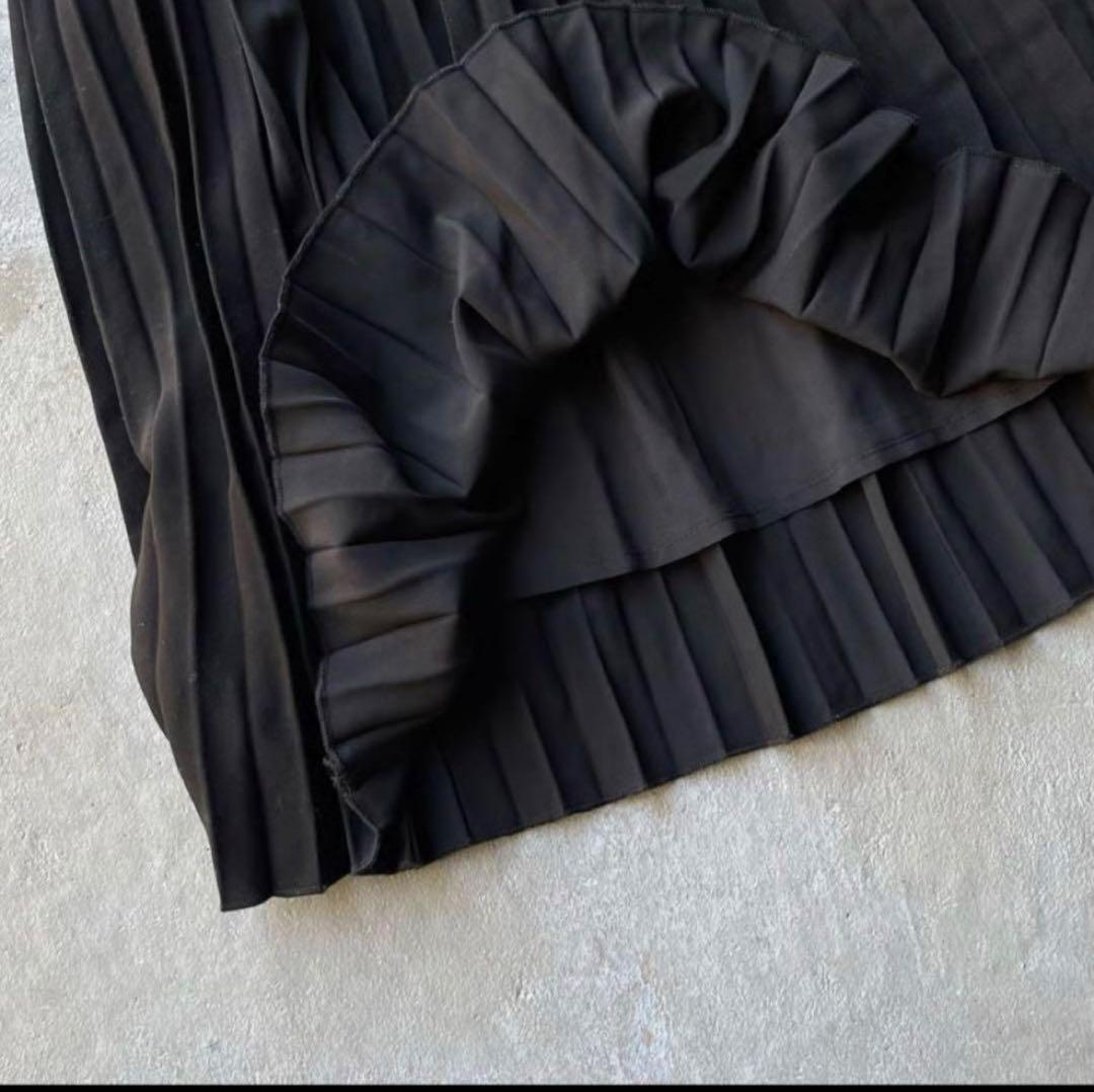 SALE新品FASHIRUファシル プリーツロングスカート ブラック