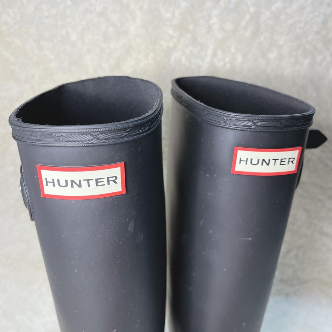 ✨人気✨HUNTER ハンター　ブラック レインブーツ　バックル付き