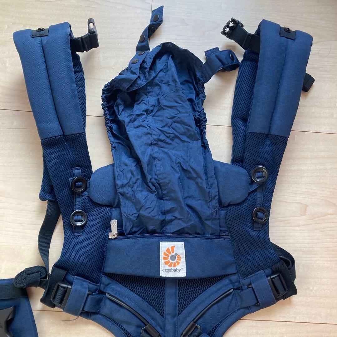 【美品】ergobaby 抱っこ紐OMNI360クールエア ポーチ付エルゴオムニ