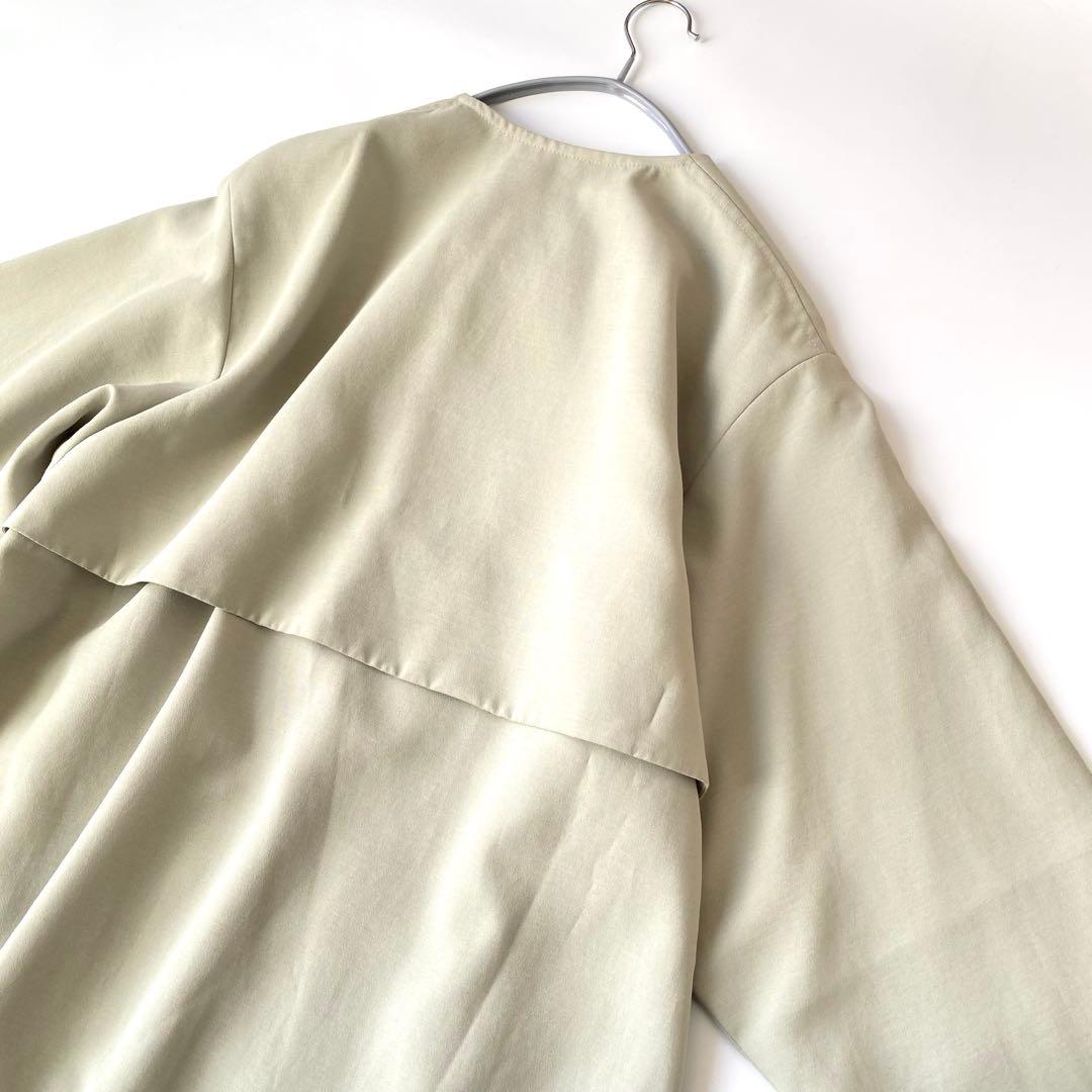 美品✨SLOBE IENA 定価2.3万円 ノーカラー コート　グリーン