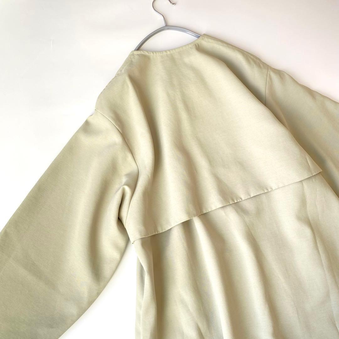 美品✨SLOBE IENA 定価2.3万円 ノーカラー コート　グリーン