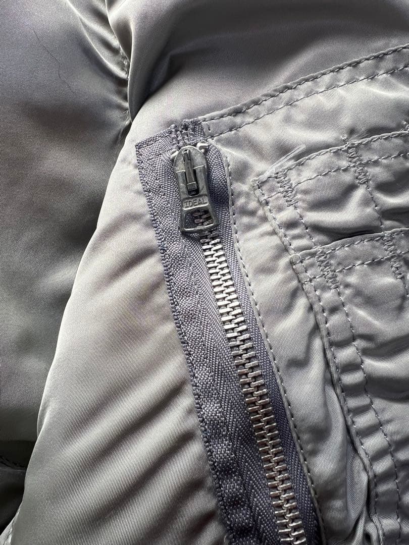 90s ALPHA INDUSTRIES MA-1 シルバー L