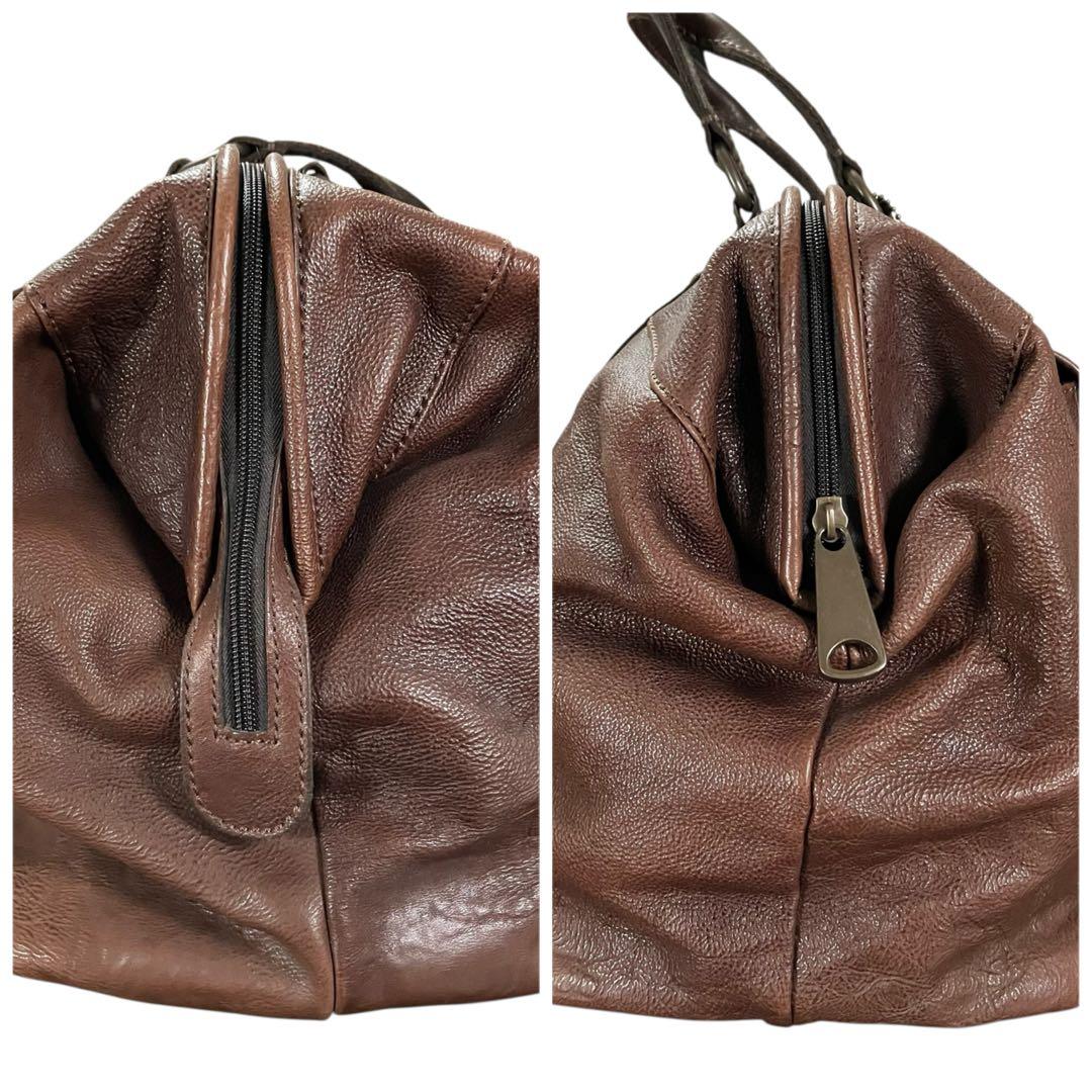 Fossil フォッシル ボストンバッグ ブラウン レザー 大容量 ビジネス