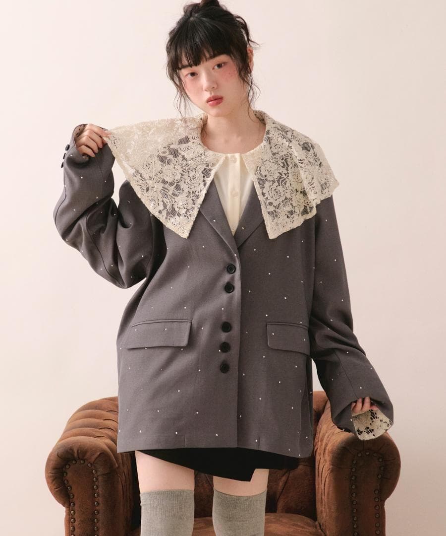 新品 loin nuit nuance button lace jacket