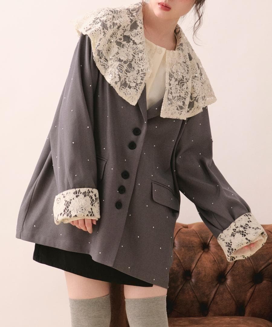 新品 loin nuit nuance button lace jacket