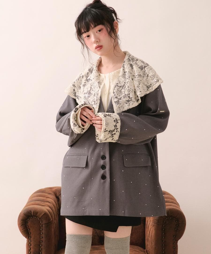 新品 loin nuit nuance button lace jacket