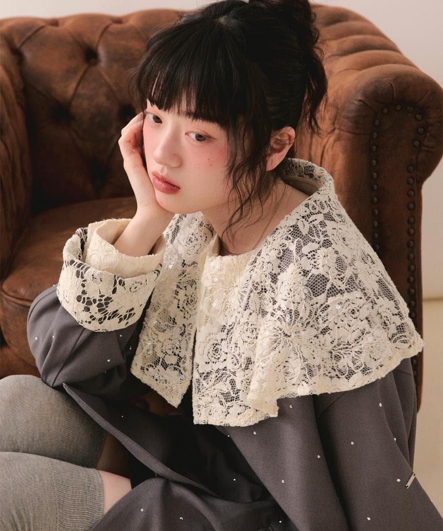 新品 loin nuit nuance button lace jacket