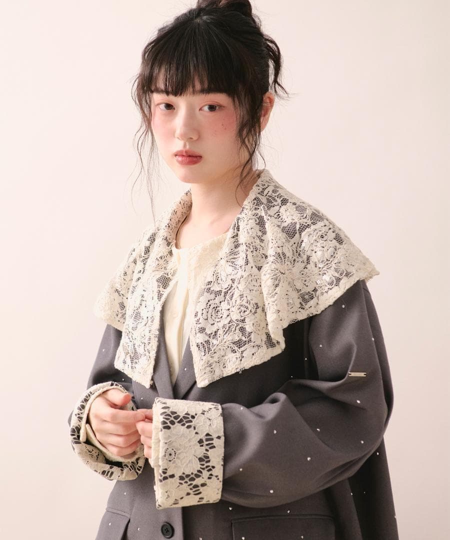 新品 loin nuit nuance button lace jacket