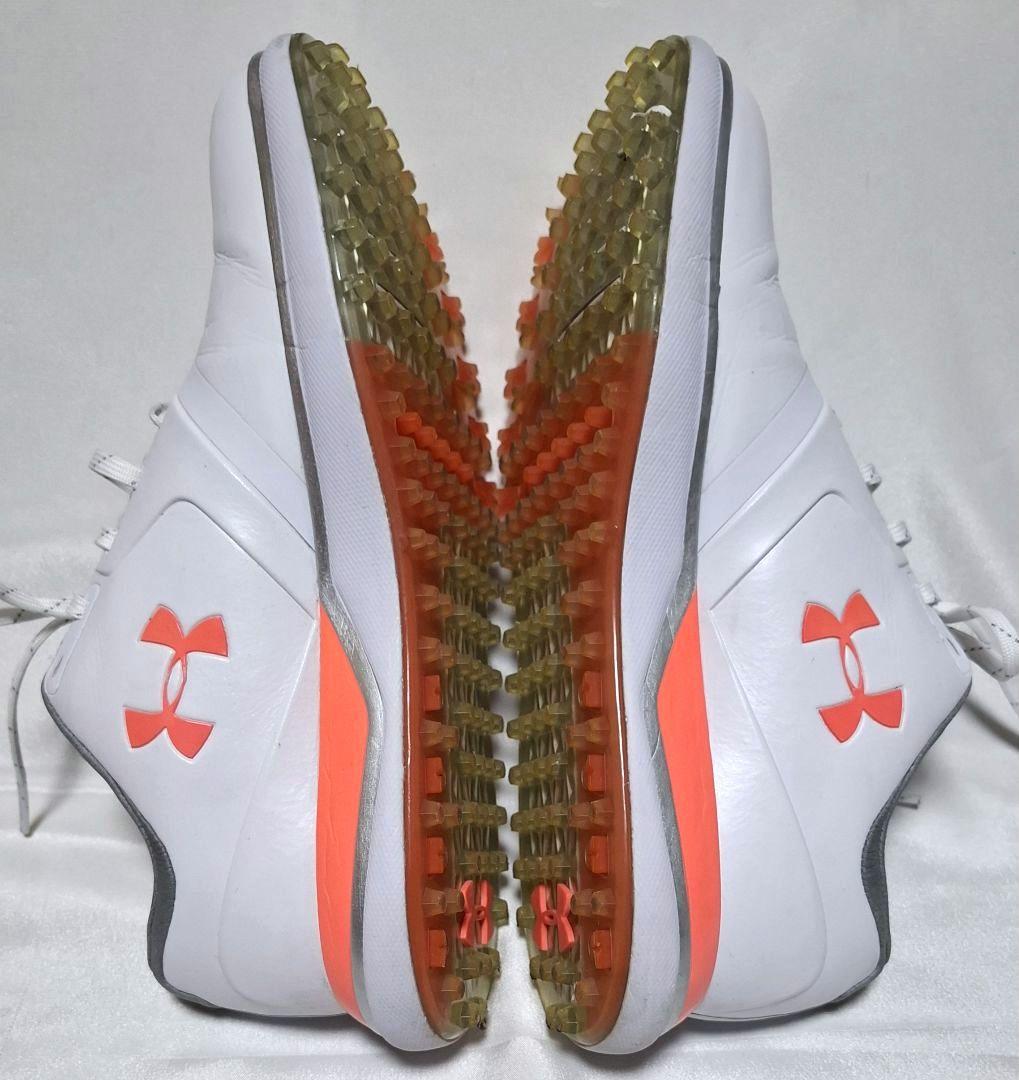 UNDER ARMOUR GOLF　ゴルフシューズ　ホワイト/オレンジ　24.5