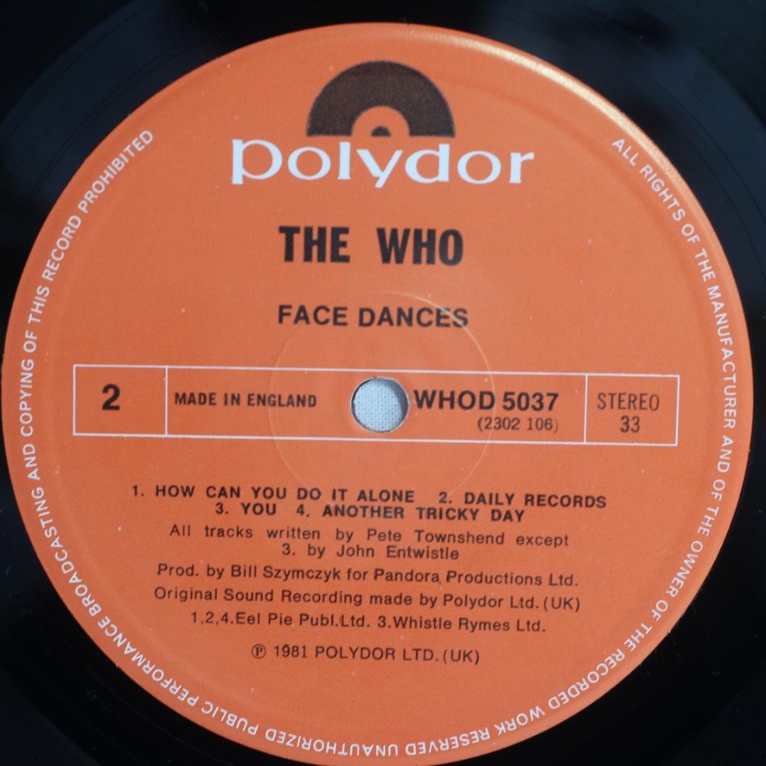 英LP The Who Face Dances UKオリジナル盤 Stereo