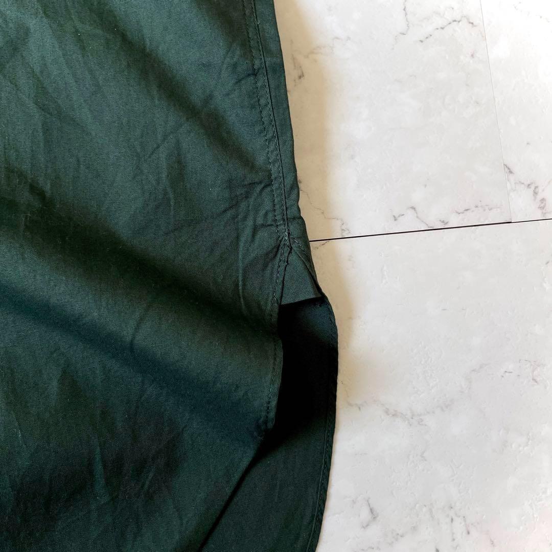 美品 H B&Y取扱 SEA シー 日本製ブザム スリット シャツワンピース 緑