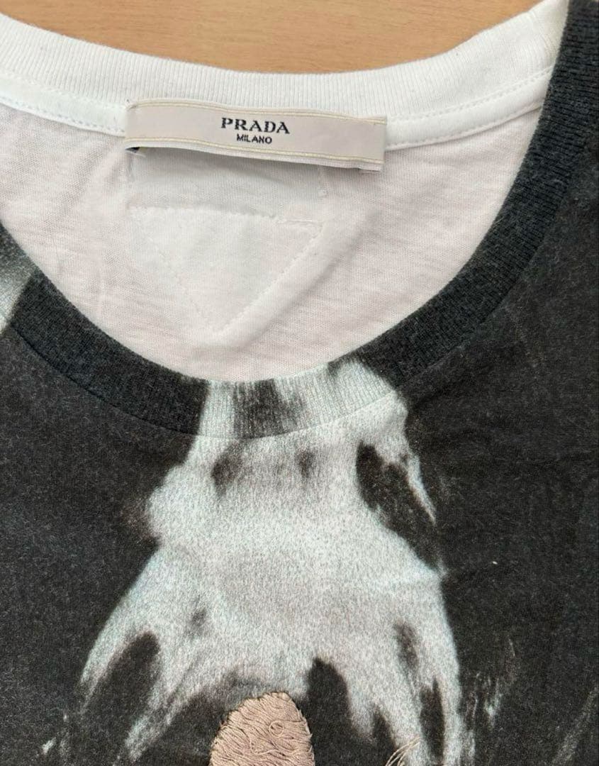 PRADA Tシャツ モデルグラフィック 黒　XL プラダ
