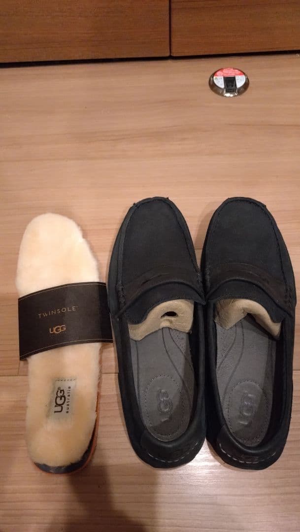 極美品■UGG モカシン /27cm/スエード/濃紺/インソールムートン付属