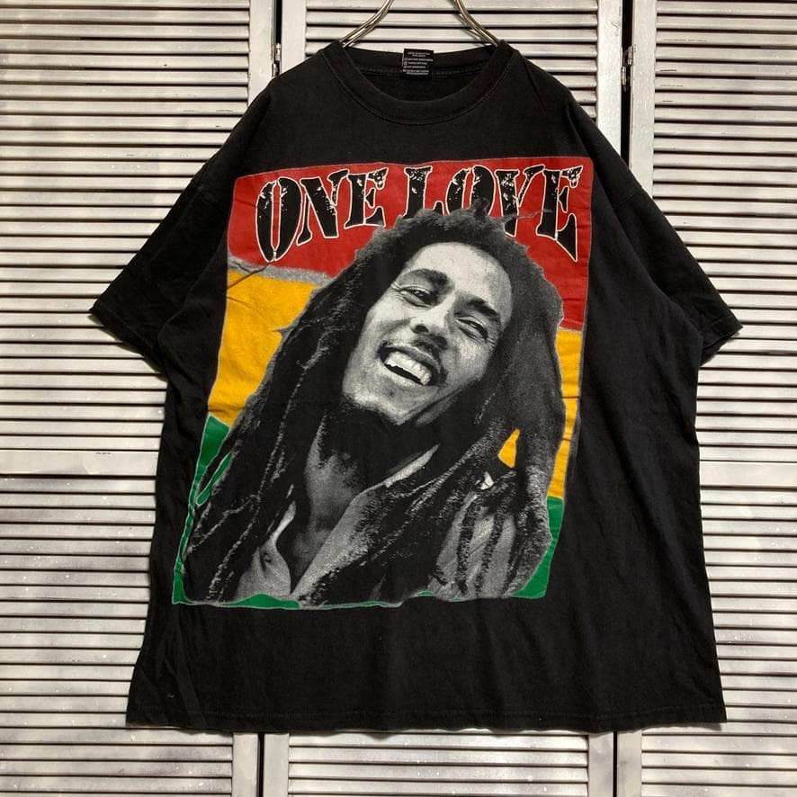BSXA ラップ Tシャツ ボブマーリー ワンラブ レゲエ ラスタ 黒