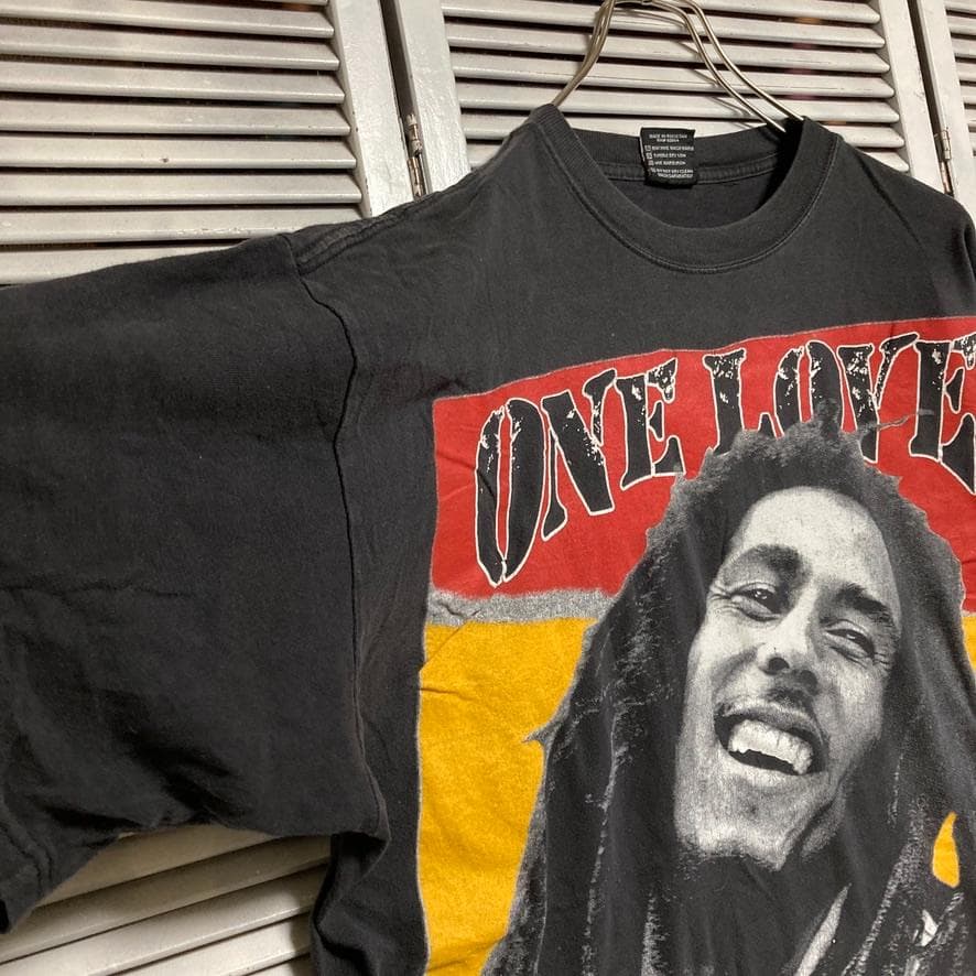 BSXA ラップ Tシャツ ボブマーリー ワンラブ レゲエ ラスタ 黒