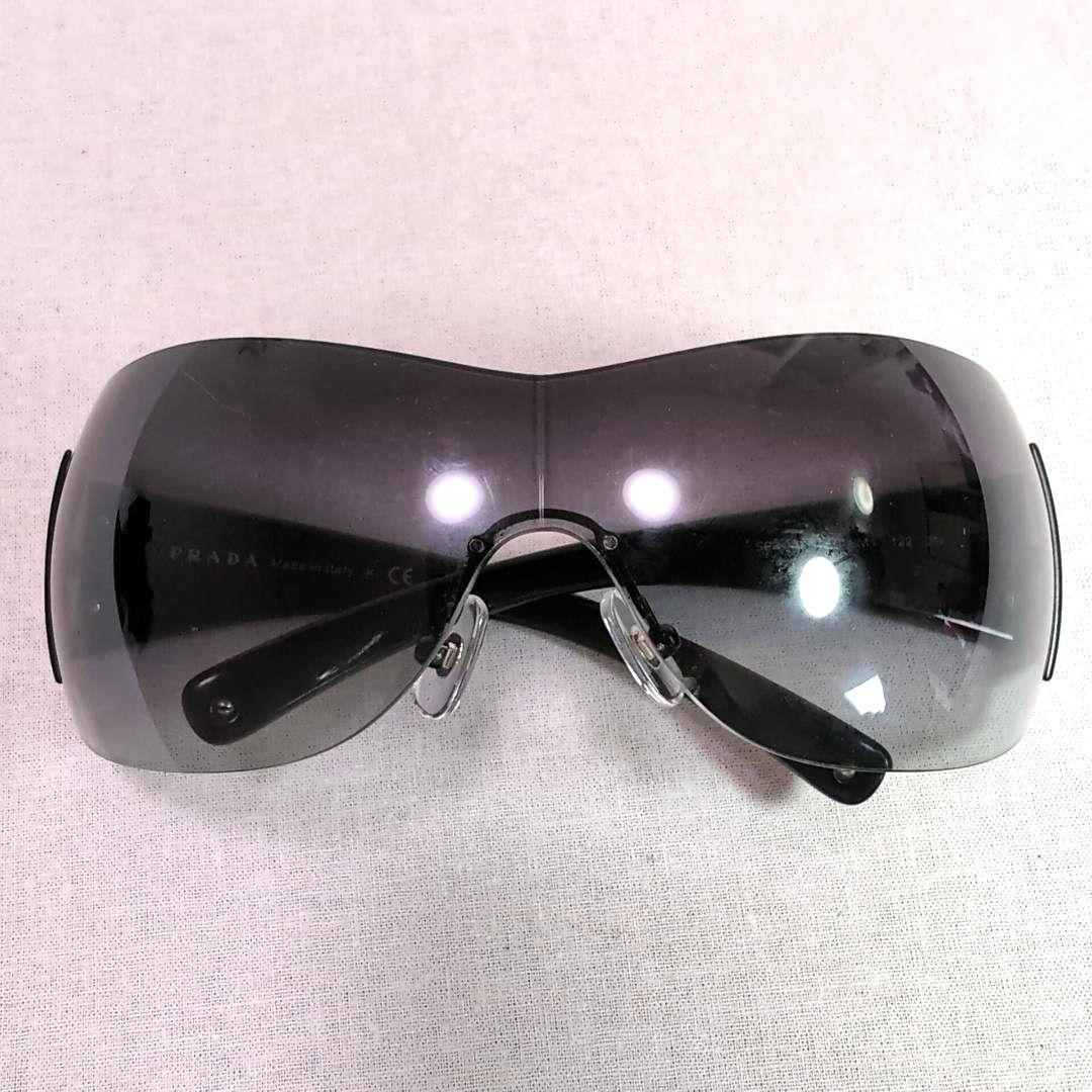 プラダ ＰＲＡＤＡ サイドロゴ 一眼シールドレンズ サングラス ブラック ３２８