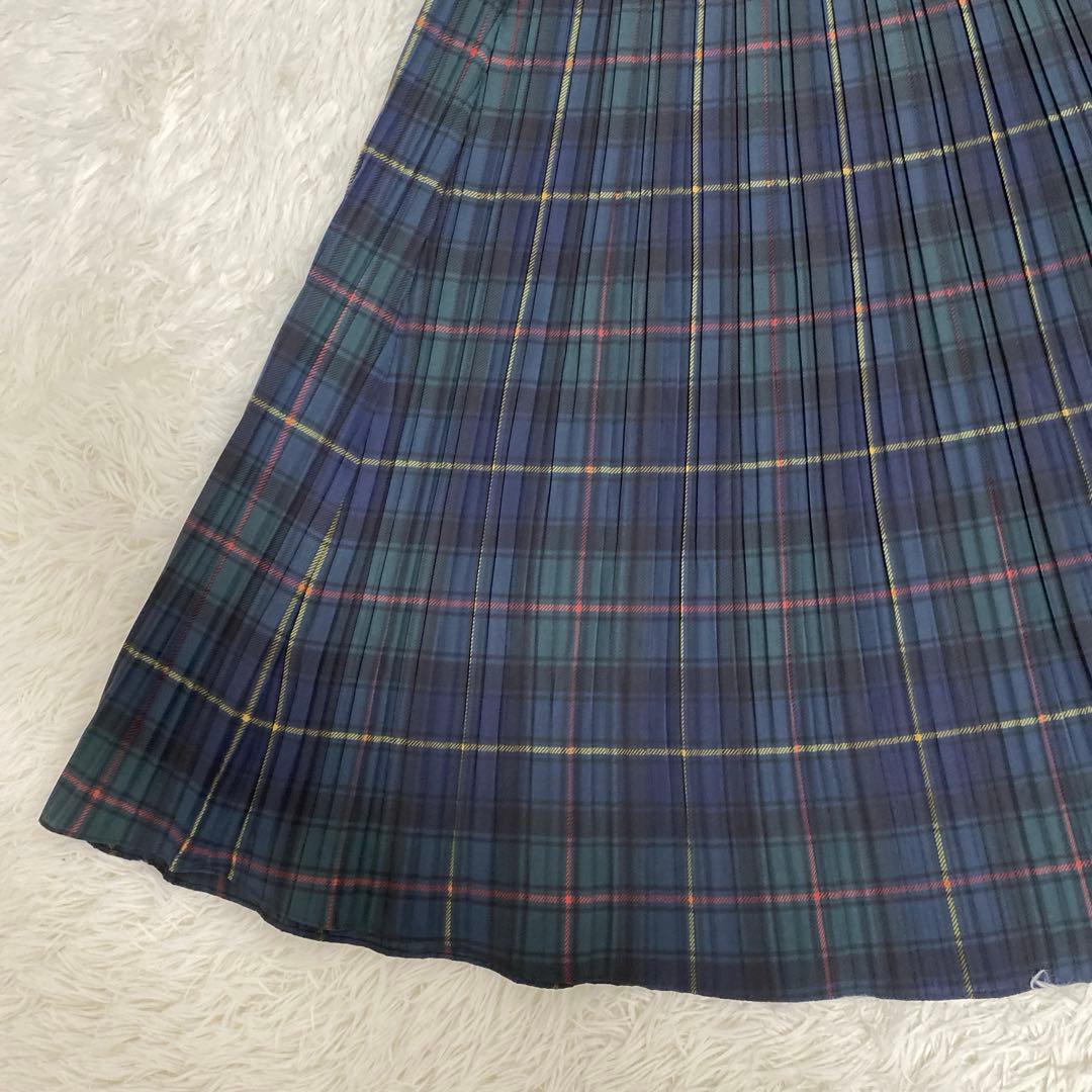 極美品 現行タグ ポロラルフローレン チェック プリーテッド ミディ スカート