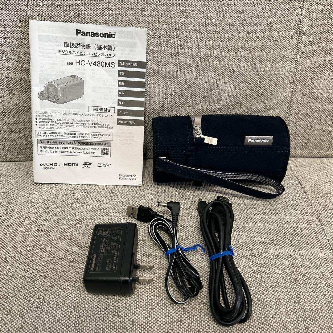 【極美品】Panasonic HC-V480MS-K HD ビデオカメラ