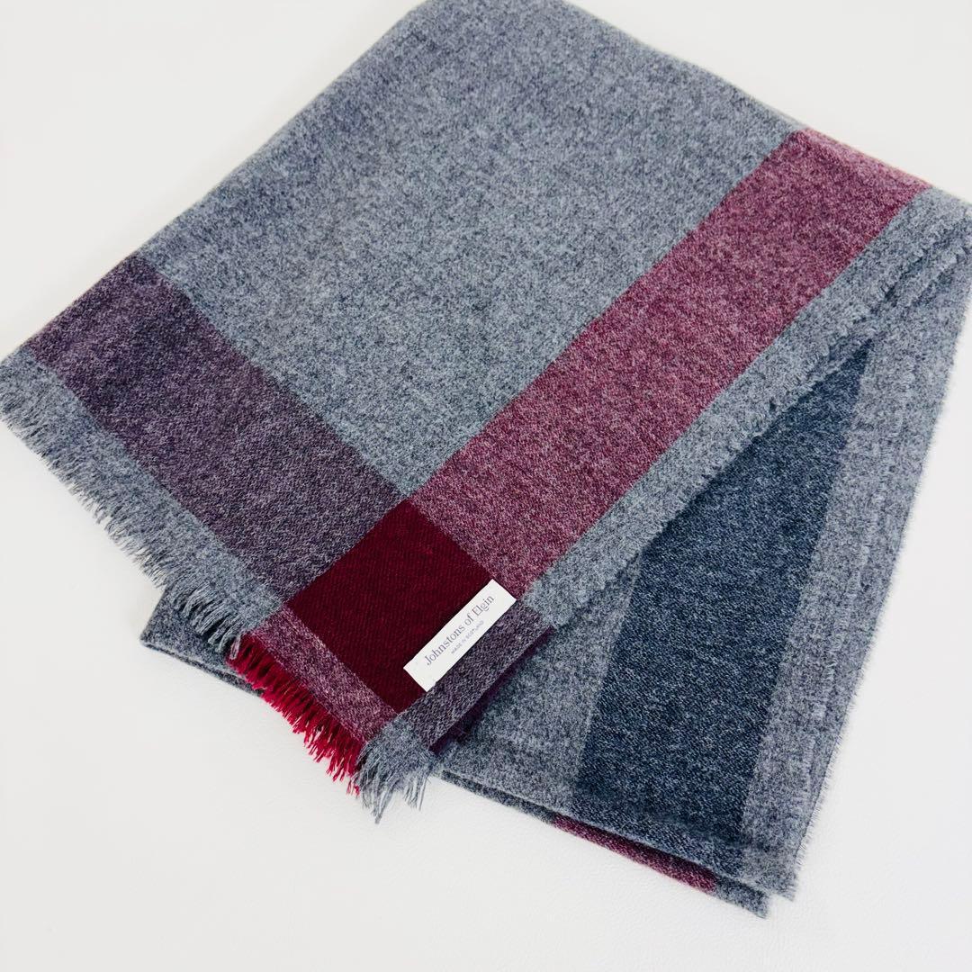 1819【極美品】ジョンストンズオブエルガン カシミヤ100% 大判ストール