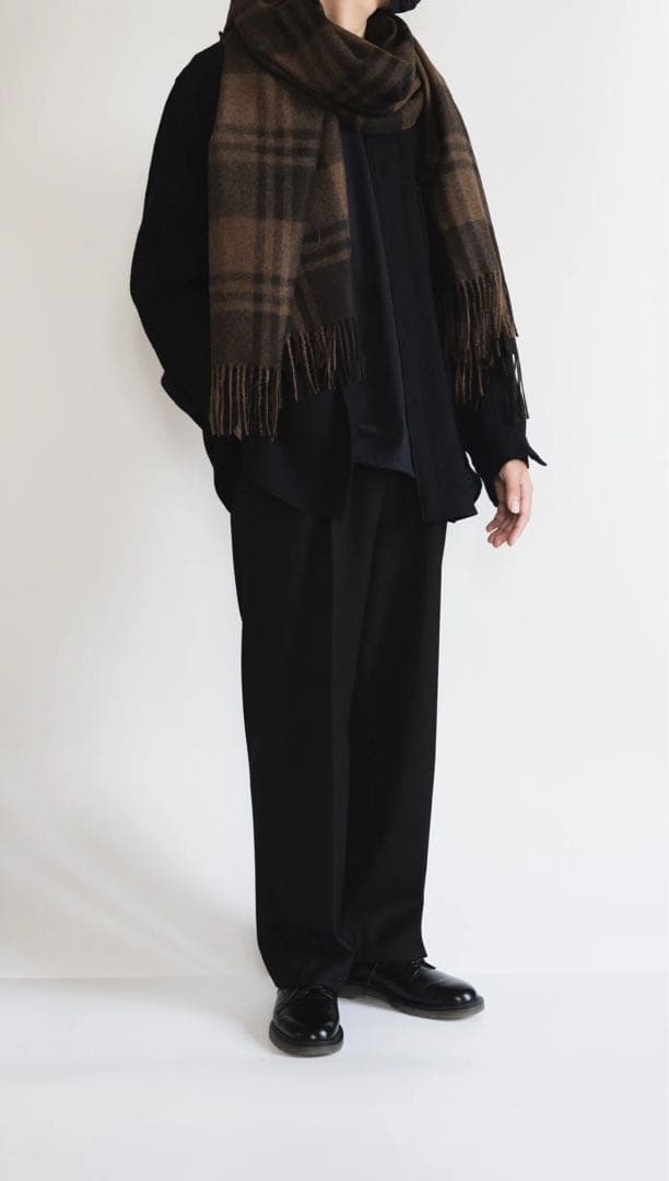 MARKAWARE アルパカストール　Brown Plaid