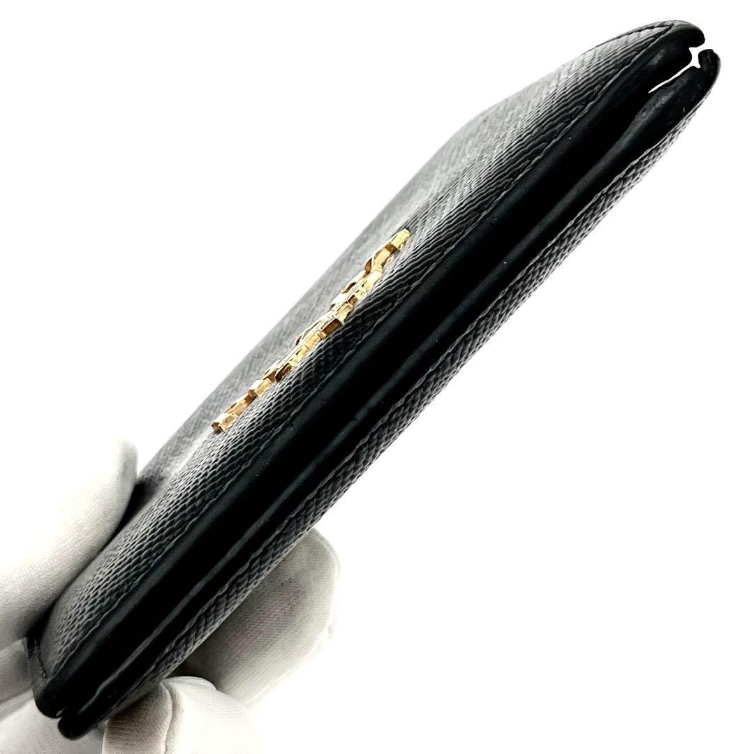 PRADA 二つ折り財布　サフィアーノレザー　ゴールド金具　ブラック