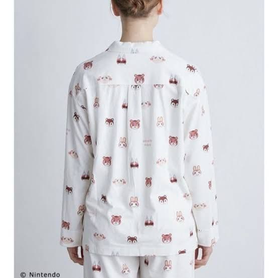 新品 ジェラートピケ あつ森 キャラクター柄シャツ ロングパンツ レッド