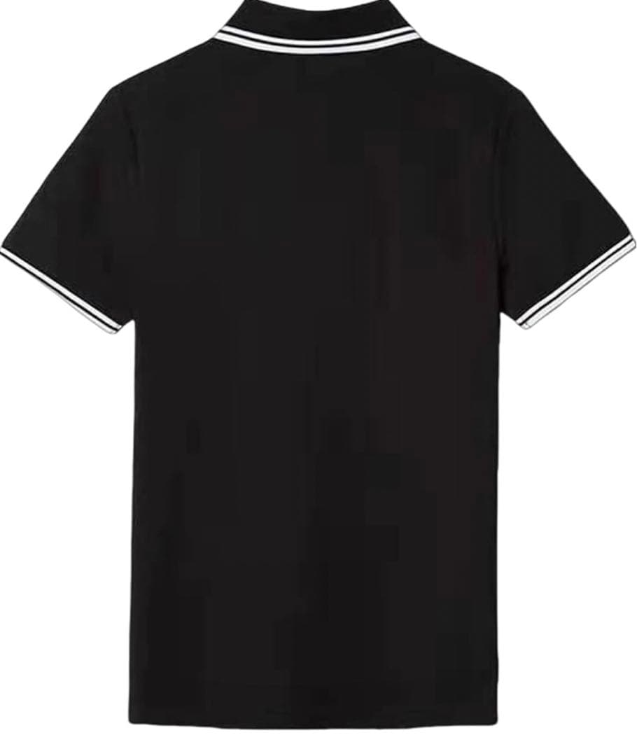Fred Perry 黒 半袖ポロシャツ ストライプ襟