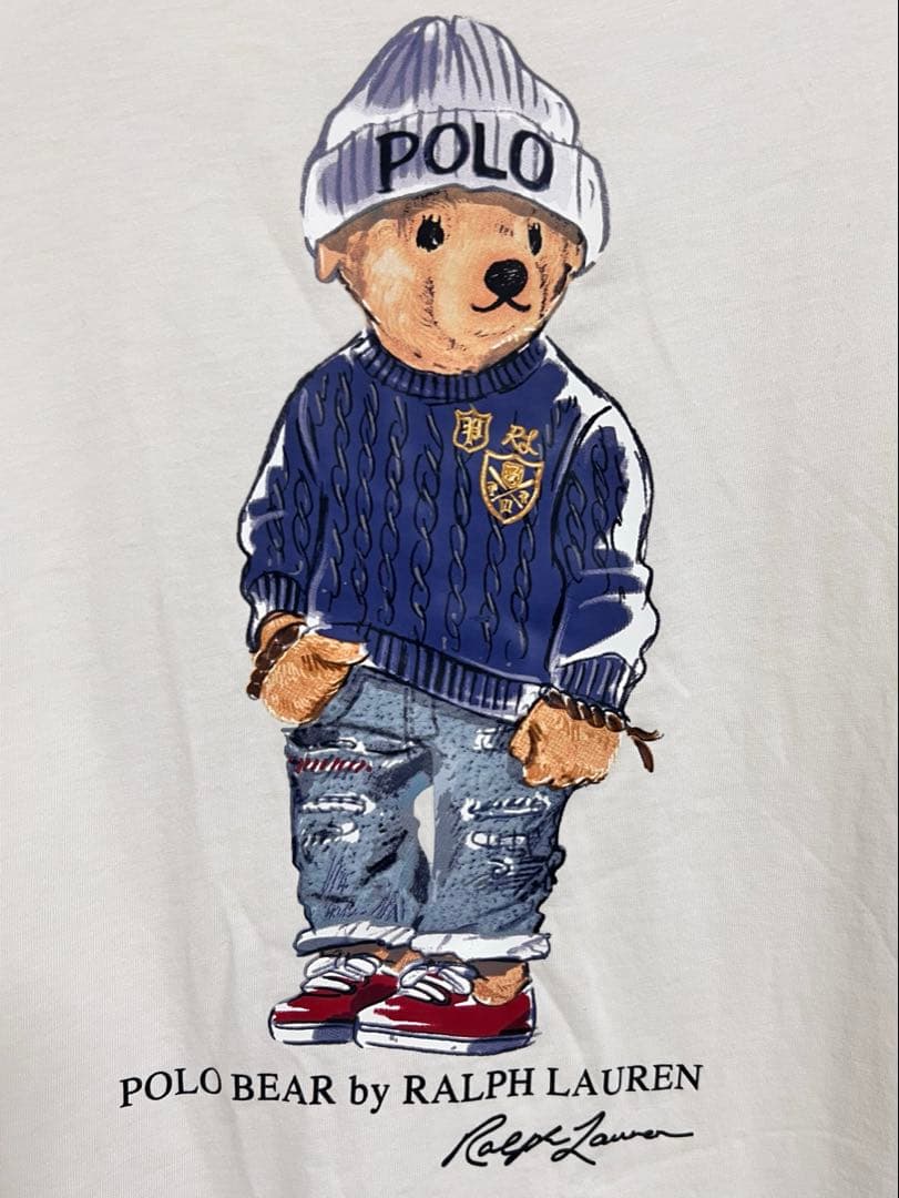 ポロラルフローレン ポロベア 人気　定番Tシャツ ホワイト 美品　M 限定値下