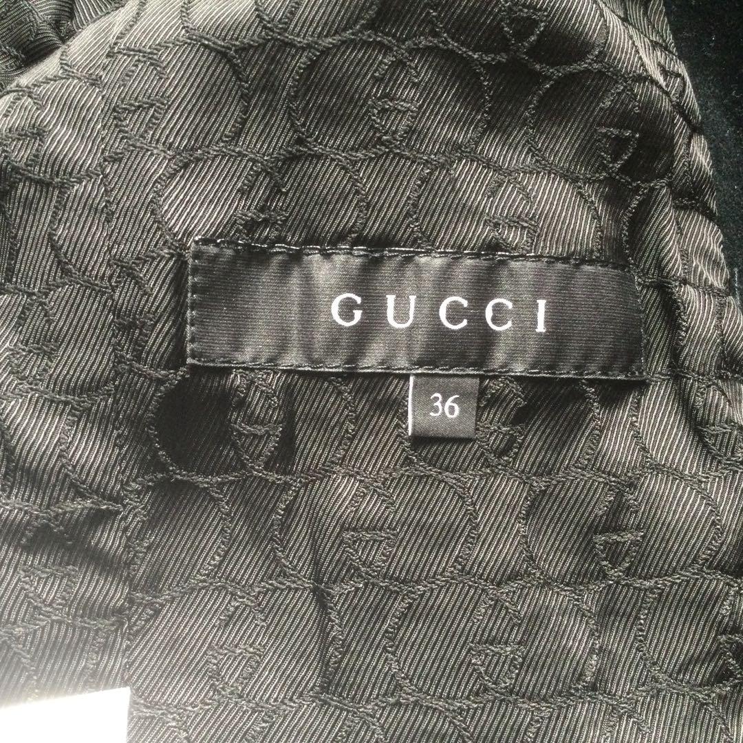 GUCCI ブラック ベルベット テーラードジャケット 36