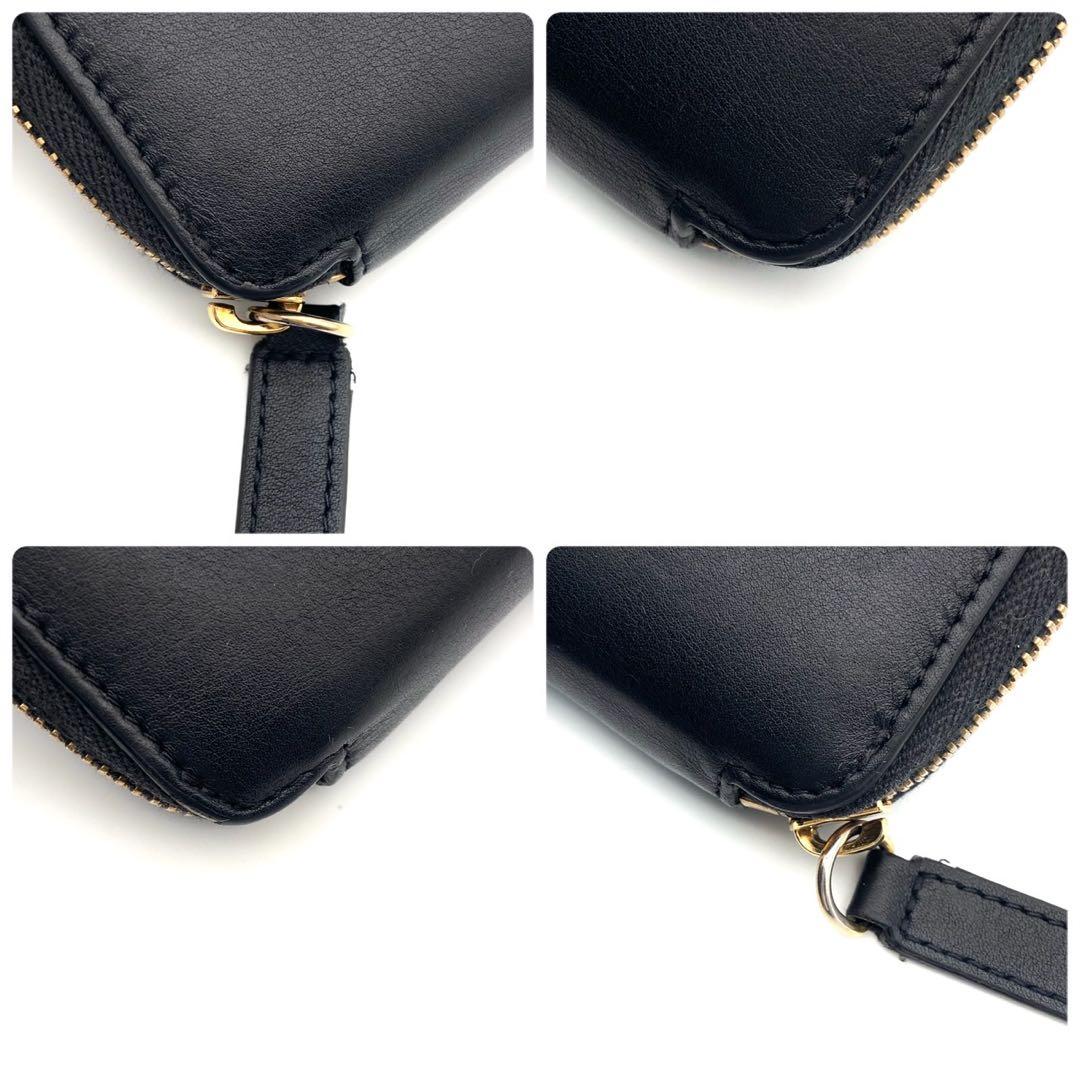 極美品● ヴェルサーチ 折り財布 二つ折り メデューサ 金具 ブラック レザー