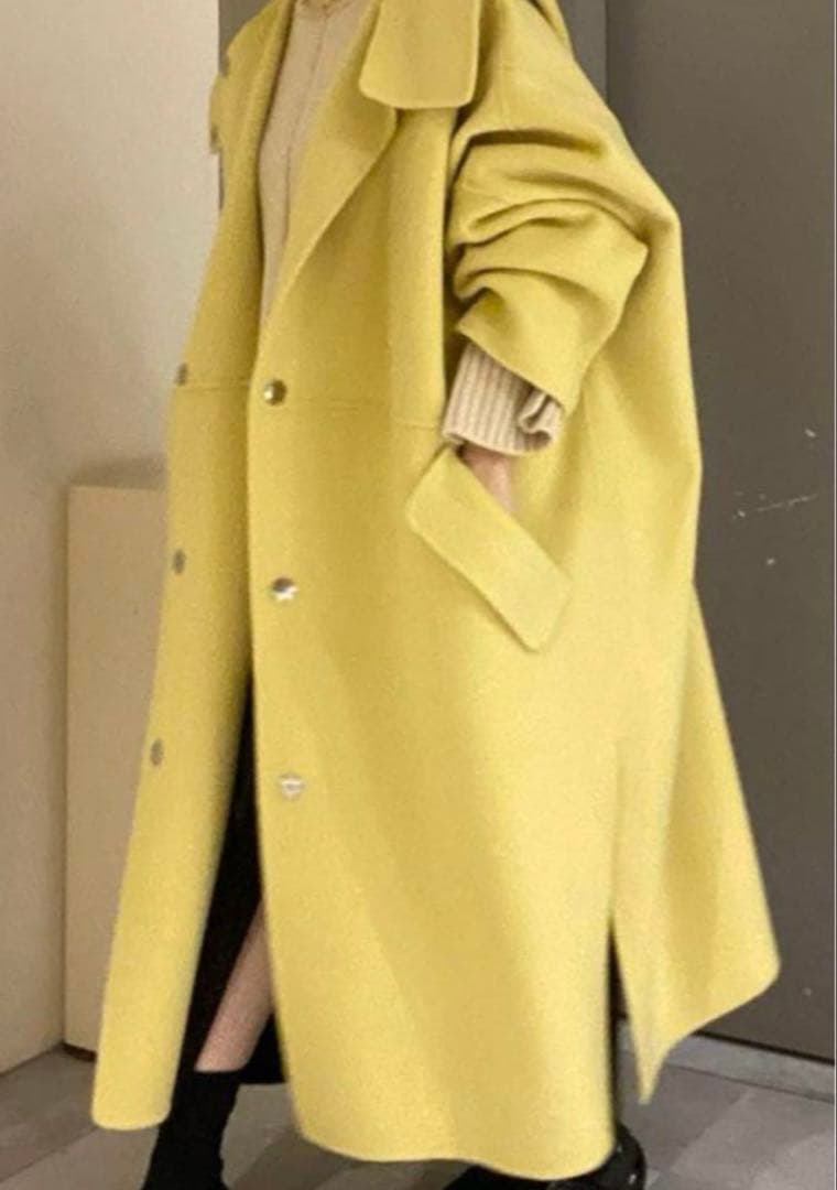 【お値下げしました】ルシェルブルー　Hooded Over COAT イエロー
