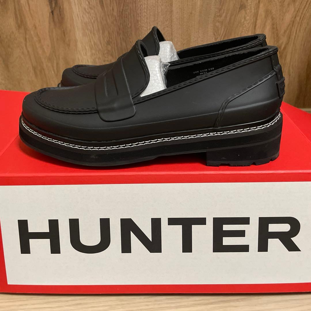 HUNTER ブラック ローファー