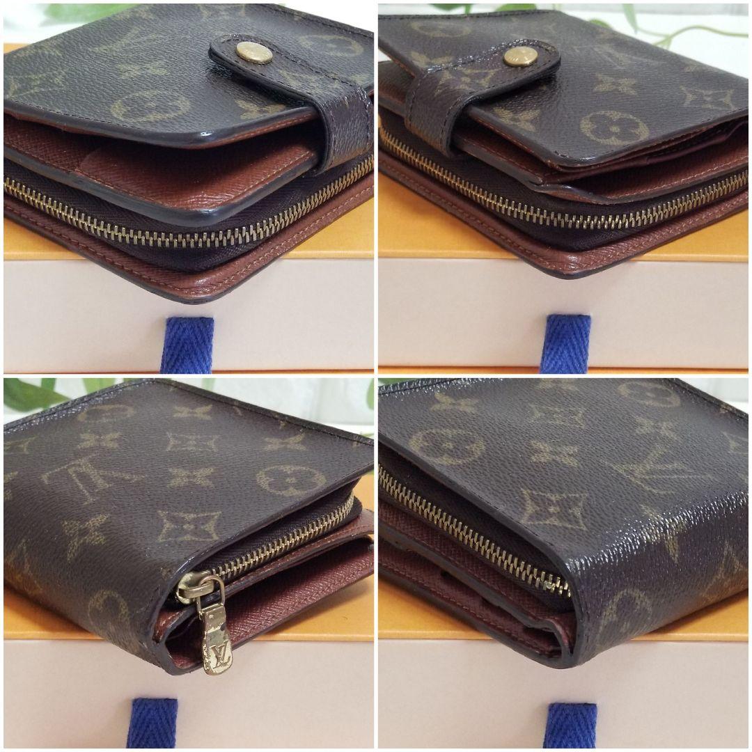 【美品】LOUIS VUITTON モノグラム 二つ折り財布 コンパクトジップ