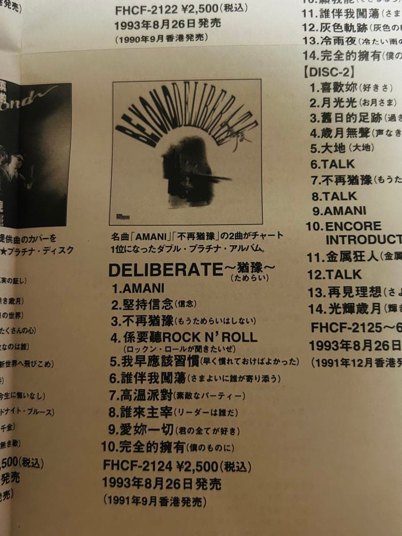 BEYOND ビヨンド DELIBERATE 貴重な日本盤CD