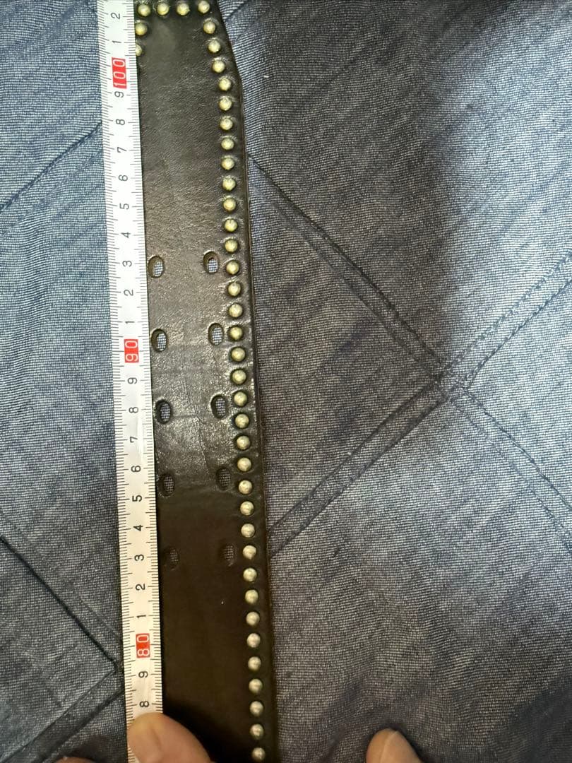 ヤングマン様　TMT スタッズ黒レザーベルト 34size