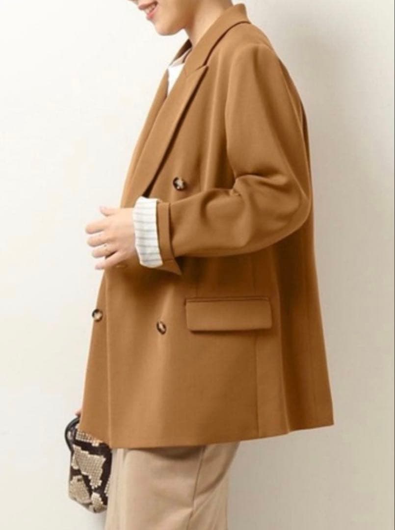 【Spick & Span】カルゼダブルブレストジャケット 38 キャメル