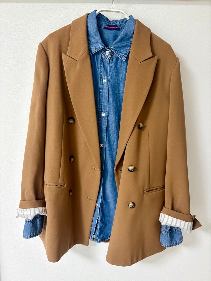 【Spick & Span】カルゼダブルブレストジャケット 38 キャメル