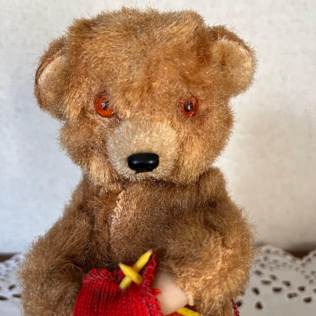 アンティーク　ビンテージベア　ゼンマイ仕掛け　編み物クマさん　max carl