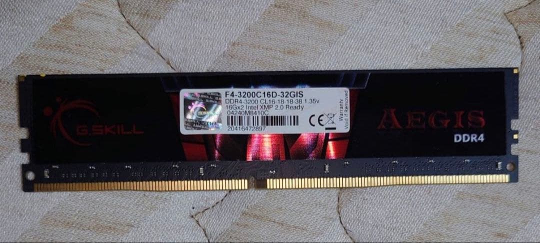 動作確認済 G.skill DDR4 16GB×1 Aegis メモリ3200