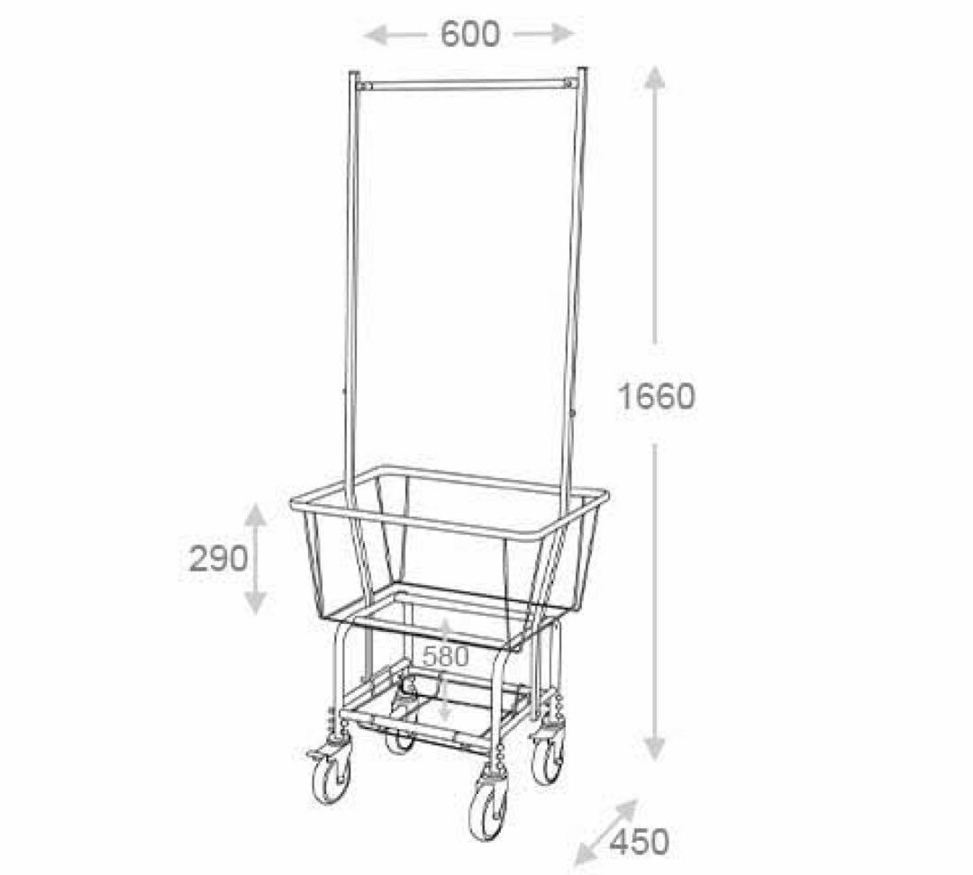 【極美品】LAUNDRY CART WITH POLE RACK CHROME