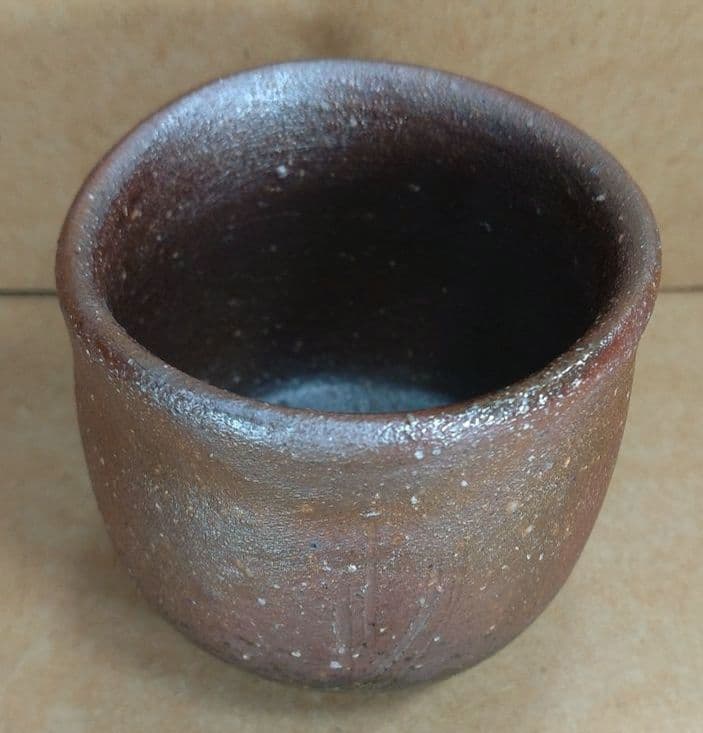 【本物保証】伊勢崎満 備前ぐい呑 栞 共布 共箱 未使用品 備前焼 その②