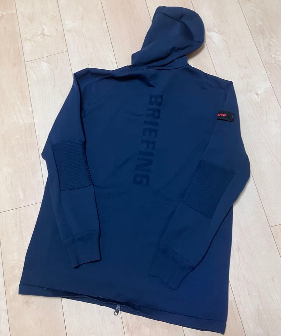 【美品】ブリーフィング ゴルフ ニットパーカ　XL BRIEFING ネイビー