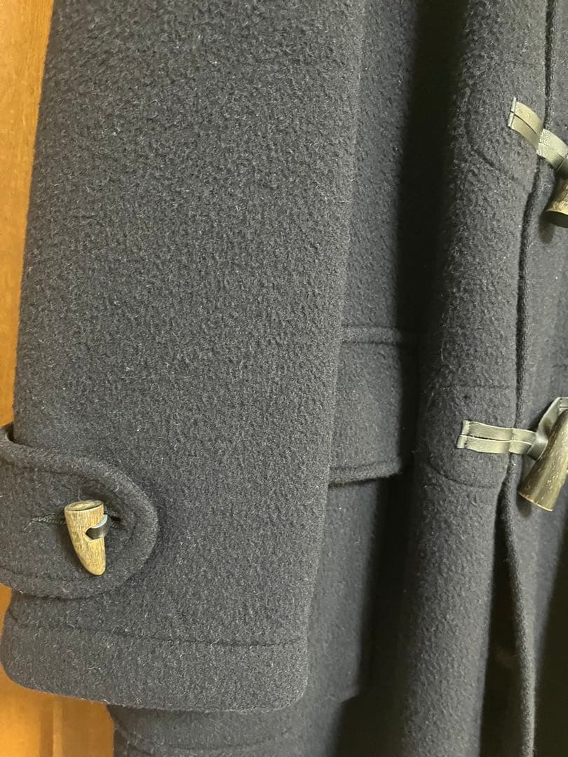 ネイビー ダッフルコート フード付き MADE IN ENGLAND used品