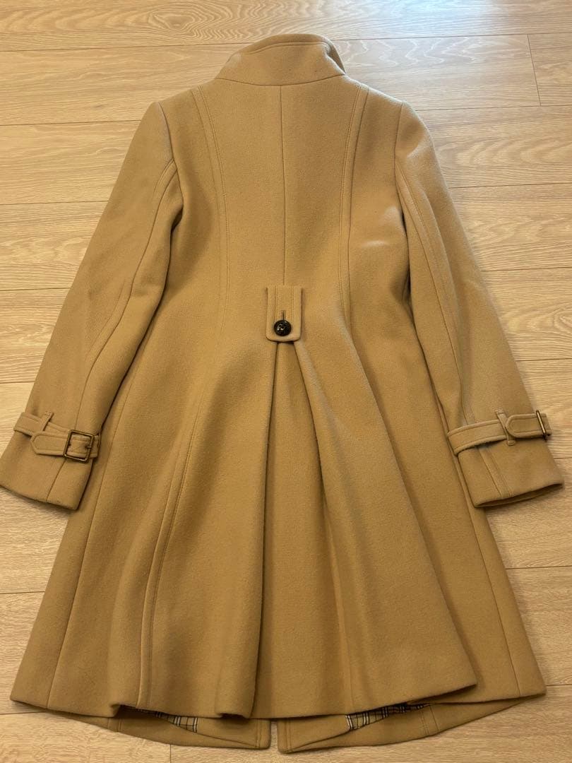 ！値下！バーバリーブルーレーベルウールコート 38フォックスファーベルト付き