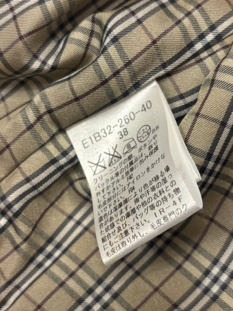 ！値下！バーバリーブルーレーベルウールコート 38フォックスファーベルト付き