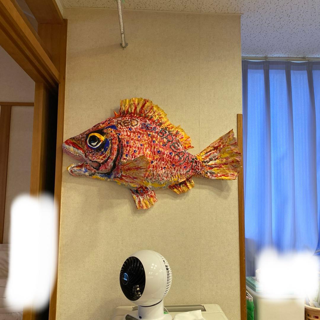 手作り　オブジェ　大きな真鯛　マダイ　アート　造形看板　美術品　運気　招福　魚