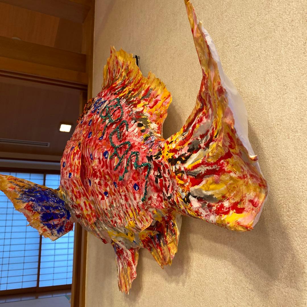 手作り　オブジェ　大きな真鯛　マダイ　アート　造形看板　美術品　運気　招福　魚