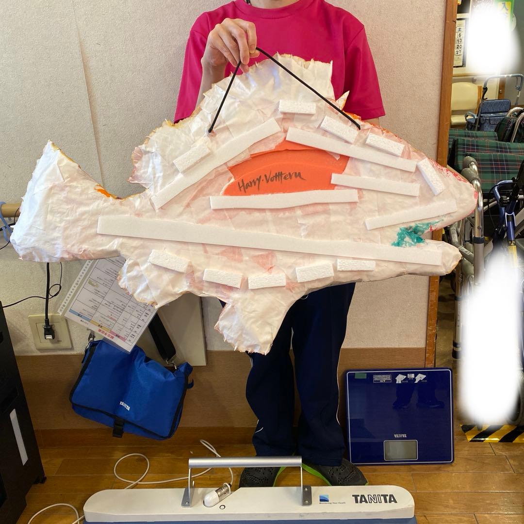 手作り　オブジェ　大きな真鯛　マダイ　アート　造形看板　美術品　運気　招福　魚